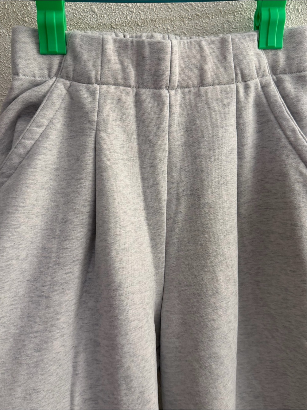 Light Gray Wide Leg Knit Sweatpants - Picture 2 of 4